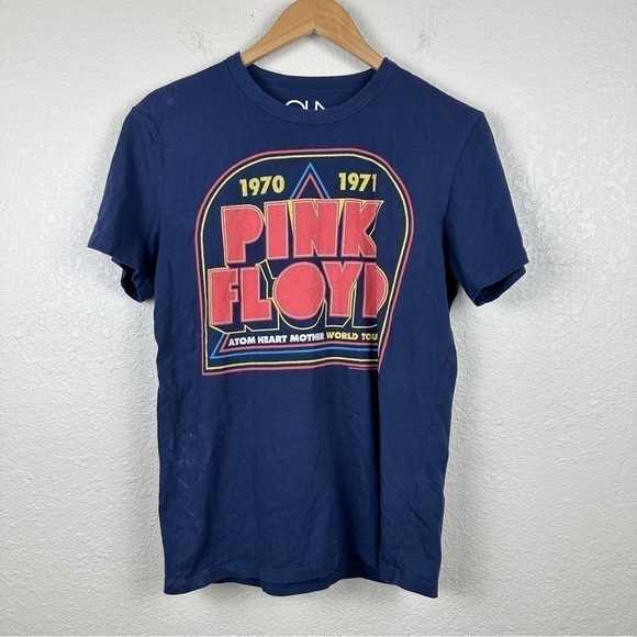 Chaser Tops - Chaser Pink Floyd Blue Graphic Cotton Short Sleeve Top Size Small Women